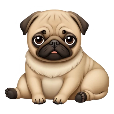 un pug durmiendo con una patita doblada  sticker