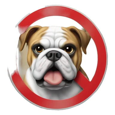 english bulldog no trespassing sign sticker