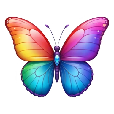heart with rainbow gradient and butterfly sticker