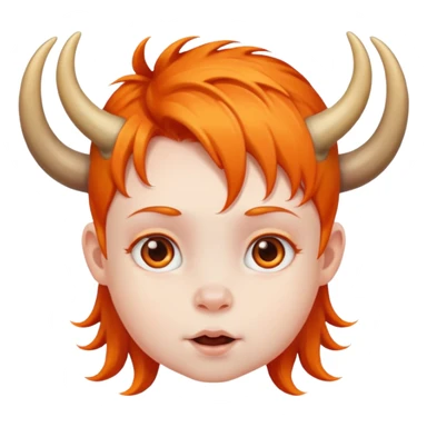 babies with horns and orange hair sticker
