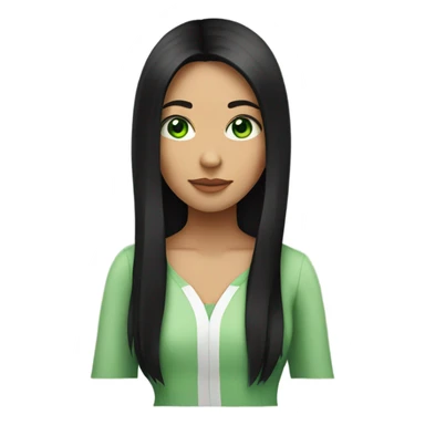 A girl with green eyes and black hair  sticker