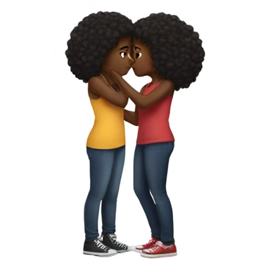 Two black girls kissing sticker