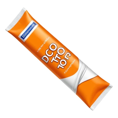 an empty, oversized and totally squeezed out tube of toothpaste labelled "Diclo ratiopharm". It is squeezed out and totally crumpled, flattened. Basic color is orange yellowish. sticker