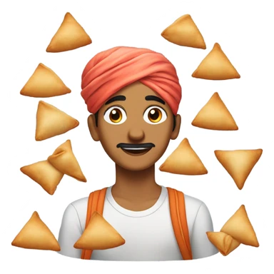 Sardar boy teen in gen z drip eating samosa sticker