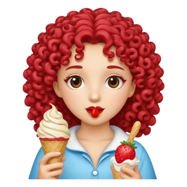 curly haired Princess with ice cream sticker
