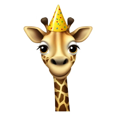 Giraffe in party hat sticker