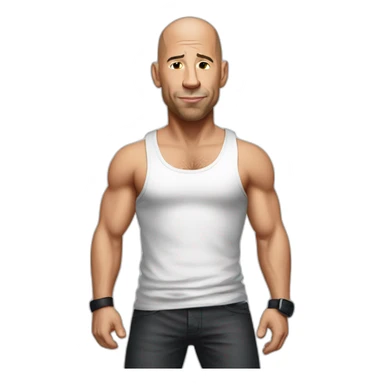 Vin diesel in tanktop sticker