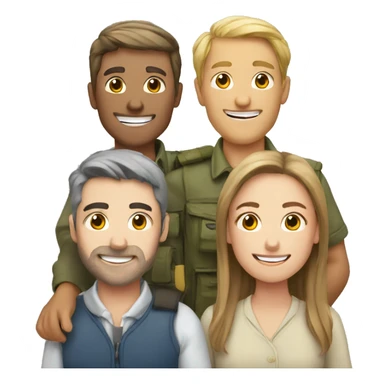 Four foreigners together happy sticker