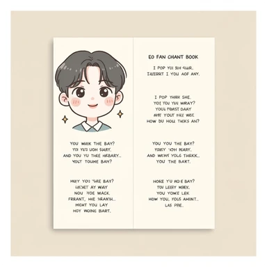 kpop fan chant book, cute, expressive, minimal style sticker
