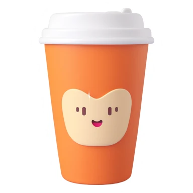 Make the coffee cup a to-go cup in microsoft style 3d fluent emojis, with no background. sticker
