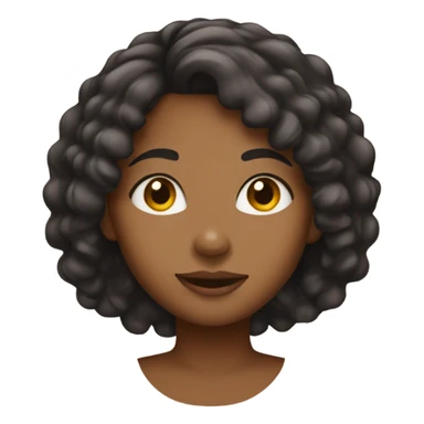 brown girl with 3c hair sticker