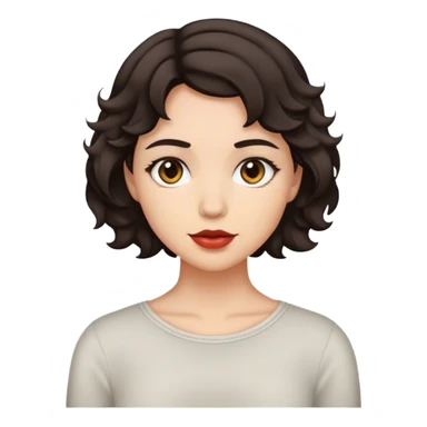 matt girl with short wavy dark hair sticker