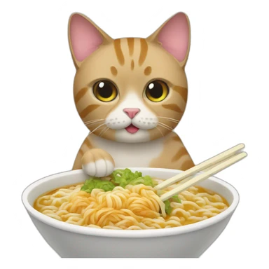 cat with ramen sticker