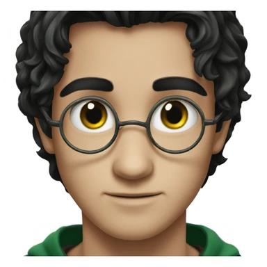 Harry potter face black hair green eyes sticker