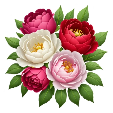 Bouquet de pivoines multicouleurs  sticker