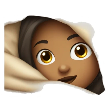brunette cute girl under the blanket  sticker