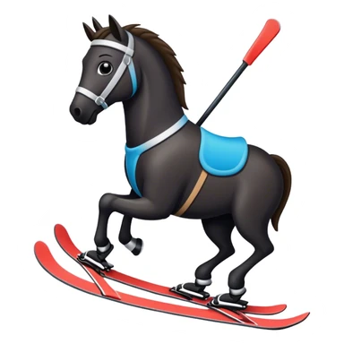 Dark horse on skis sticker
