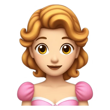 princess peach girl with brown hair sticker