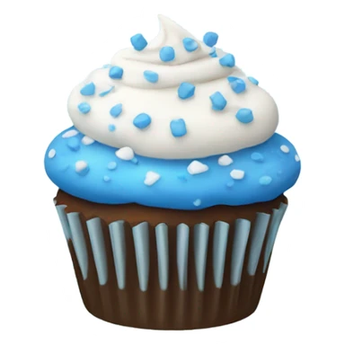 Blue cupcake with white sprinkles sticker