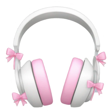 white headphones with baby pink bows sticker