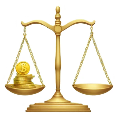 scales, on one side is a heart, on the other is some money  sticker