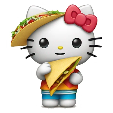 Hello-kitty hello-kitty holding a taco sticker