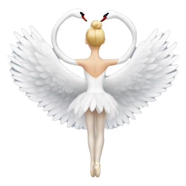 White swan ballerina from the back sticker