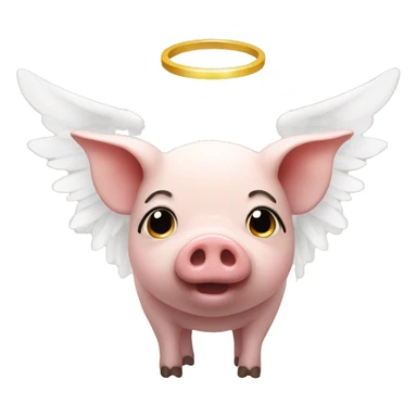 A pig with angel wings and a halo sticker