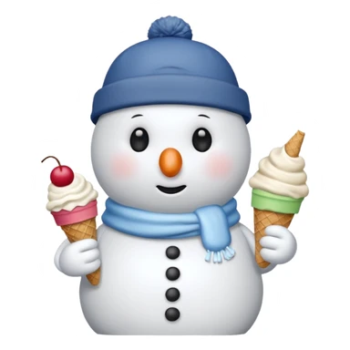 snowmen wearing cap with ice cream sticker