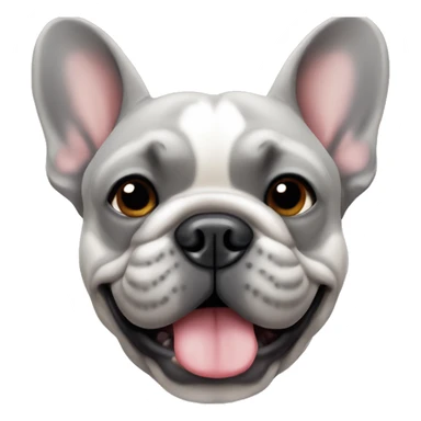 grey french bulldog face sticker