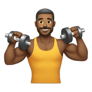 man lifting a dumbell sticker