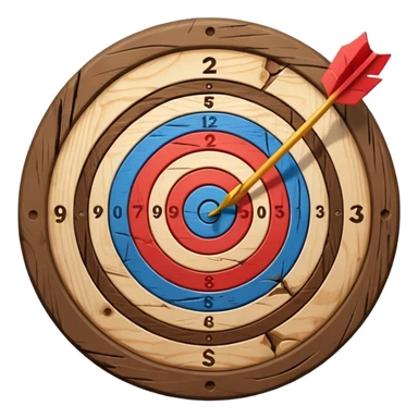 A target with an arrow in the center sticker