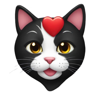 Black cat with heart sticker