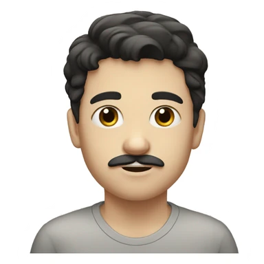 white boy with black hair and moustache sticker