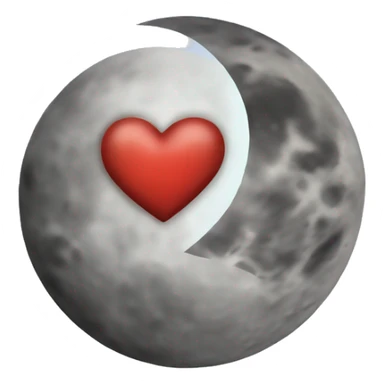 moon and heart  sticker
