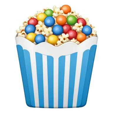 Skittles popcorn in a blue popcorn gox sticker