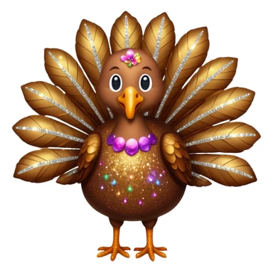 Brown glitter turkey sticker