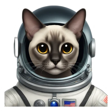 astronaut dark siamese cat sticker
