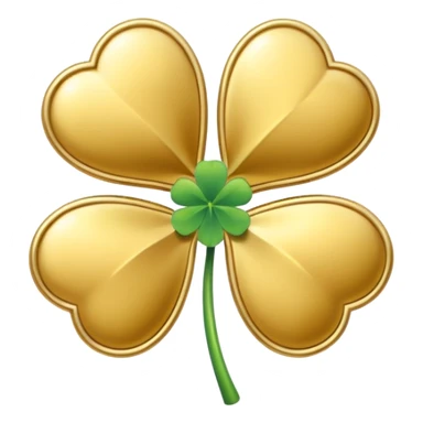 Gold outline and white four leaf clover emoji  sticker