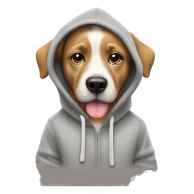 Dog ￼wearing a hoodie  sticker