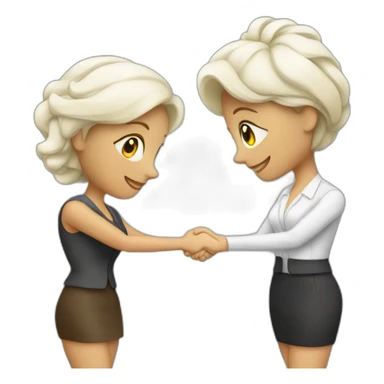 two white business women with different hair colors shaking hands sticker