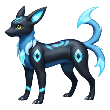 Manectric-Electrike-Aurorus-Umbreon-Draco-Fakémon-hybrid-creature (full body), 4 legs sticker