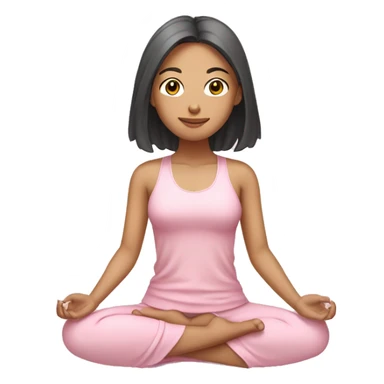 asian yoga girl light pink clothes  sticker
