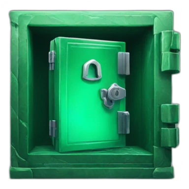 open safe in the middle of the emerald sticker