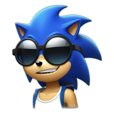 sonic the hedgehog with badass glasses sticker
