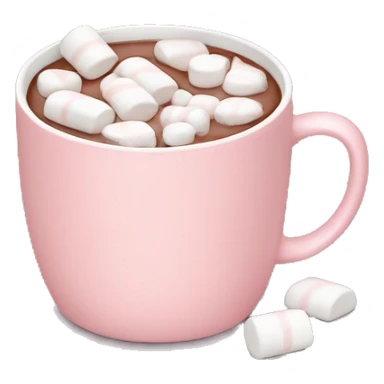 Light Pink mug of hot chocolate with marshmallows  sticker