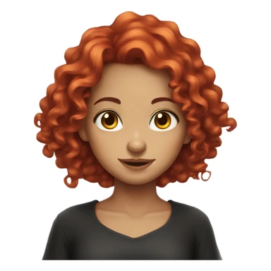 Witch girl long red curly hair sticker