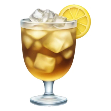 a longdrink cocktail with a brown color on the bottom and a light yellow color on the top, full ice  sticker