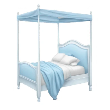 Baby blue and white canopy bed  sticker