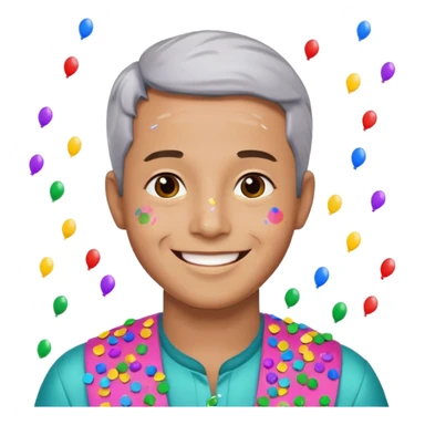 gülen ve arkasında konfeti olan yunus sticker